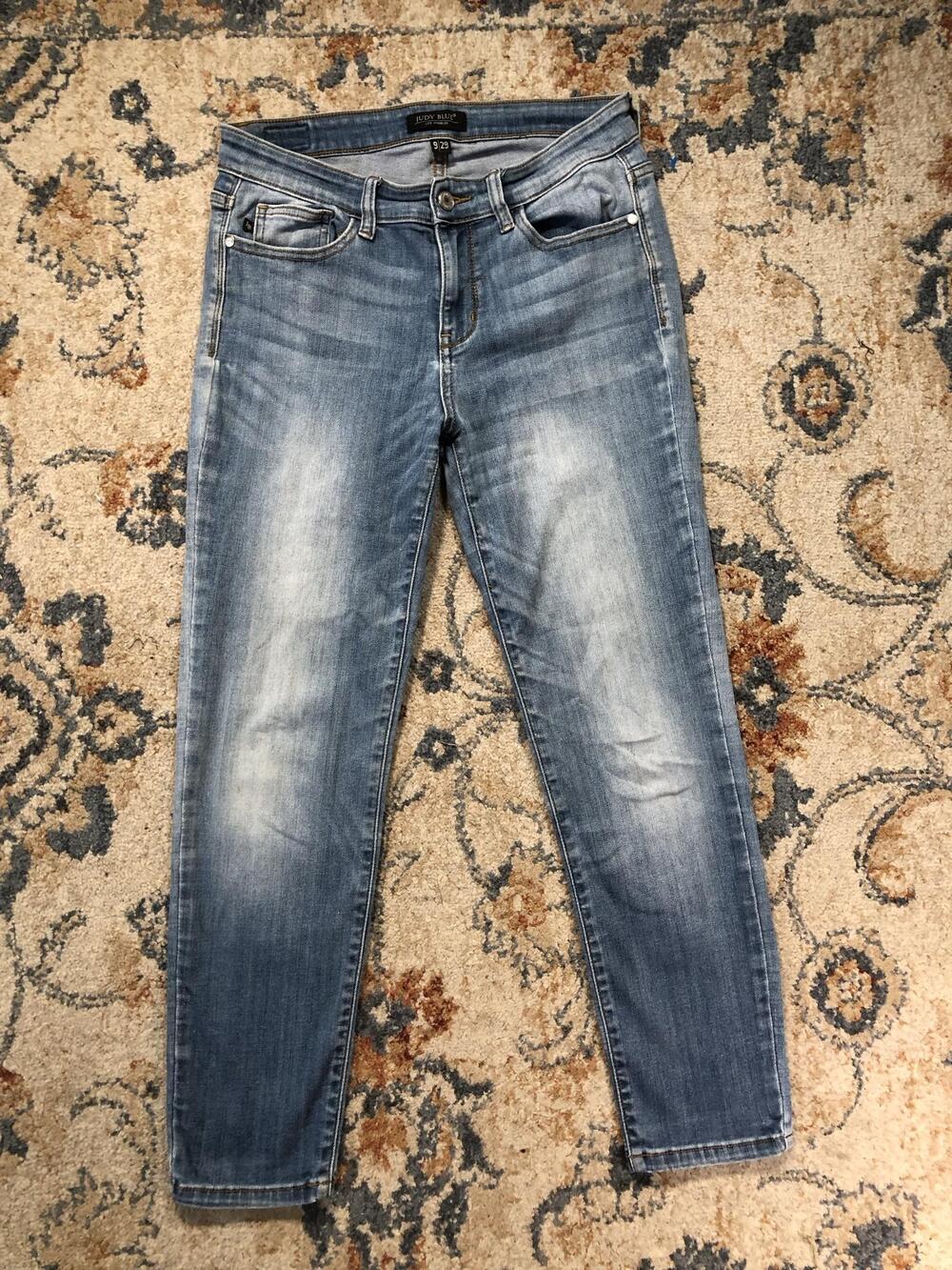 Judy Blue Skinny Jeans Womens 9/29 Blue Medium Wash Distressed Stretch Denim